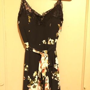 Black Maxi floral lace dress